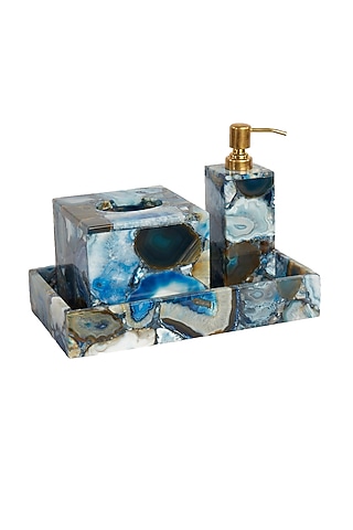 Blue Agate Vanity Set by Bespoke Home Jewels