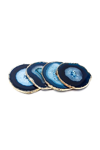 Blue Agate Coasters (Set of 6) by Bespoke Home Jewels