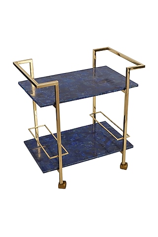 Blue & Gold Bar Trolley by Bespoke Home Jewels