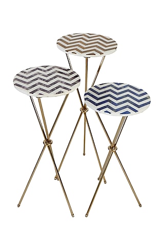 Multi Colored Tripod Table by Bespoke Home Jewels