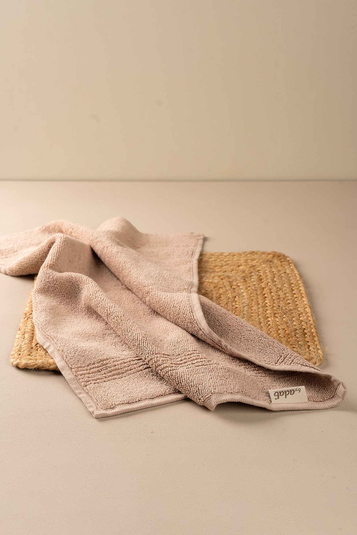 Beige Hand Towels by By ADAB at Pernia's Pop Up Shop
