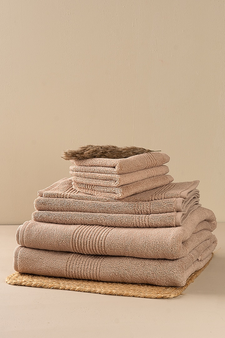 Beige Hand Towels by By ADAB at Pernia's Pop Up Shop
