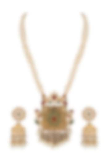 Gold Finish Kundan Necklace Set by Belsi's Jewellery at Pernia's Pop Up Shop