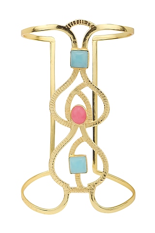 Gold Plated Jade Stone Handcuff by Belsi's Jewellery