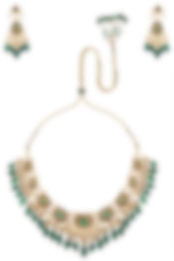 Gold Plated Kundan Choker Necklace Set by Belsi's Jewellery