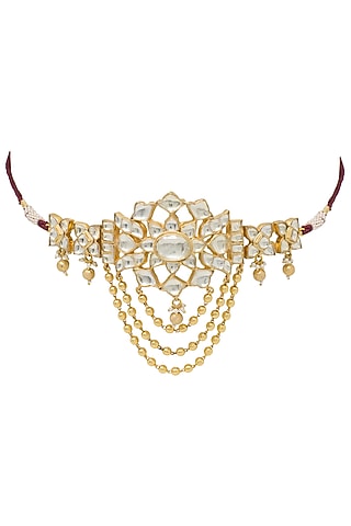 Gold plated kundan amulet by BELSI'S JEWELLERY