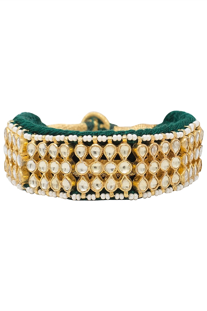 Gold plated kundan bracelet by BELSI'S JEWELLERY