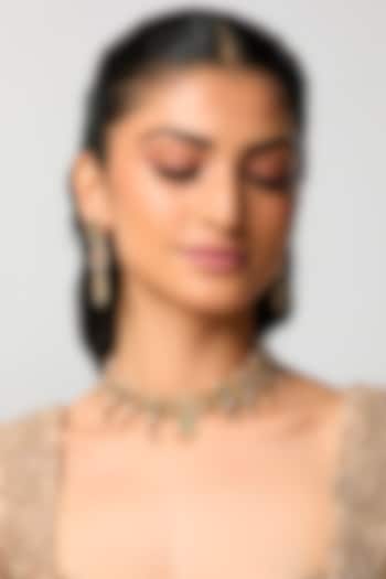 Gold Finish Kundan Polki & Ruby Red Stone Necklace Set by Belsi'S Jewellery at Pernia's Pop Up Shop