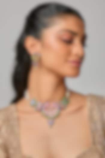 Gold Finish Kundan Polki & Seed Pearl Choker Necklace Set by Belsi'S Jewellery at Pernia's Pop Up Shop
