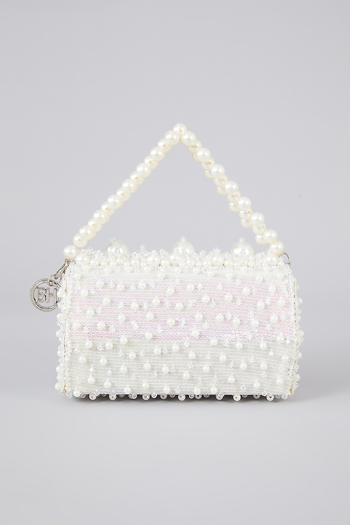 Emerald White Crystal & Pearl Handbag by Bag Head at Pernia's Pop Up Shop