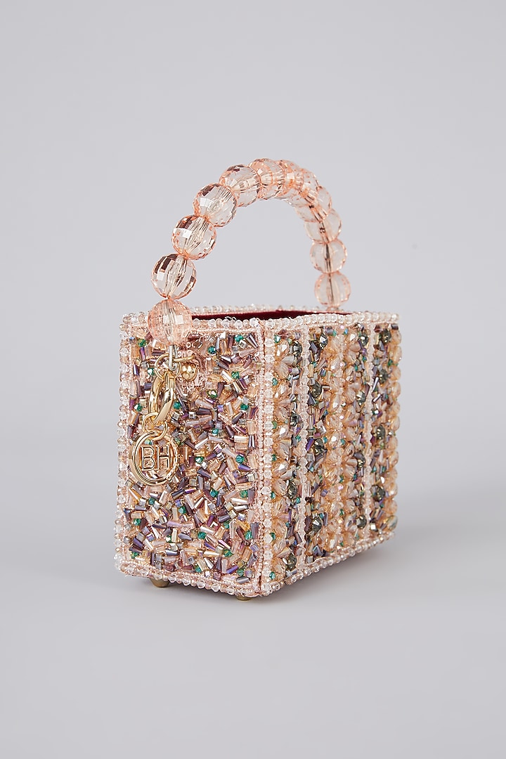 Rose Gold Crystal Handcrafted Handbag by Bag Head at Pernia's Pop Up Shop