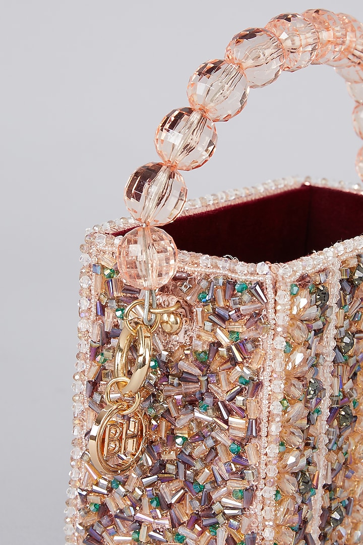 Rose Gold Crystal Handcrafted Handbag by Bag Head at Pernia's Pop Up Shop