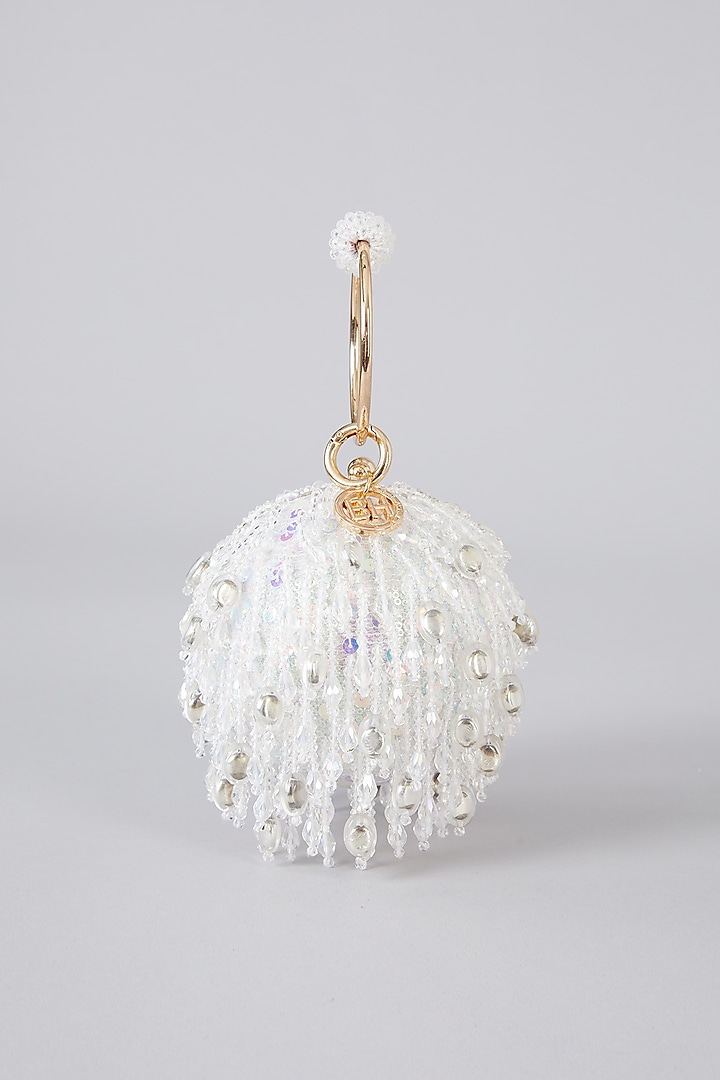 White Crystal & Tassel Ball Bag by Bag Head