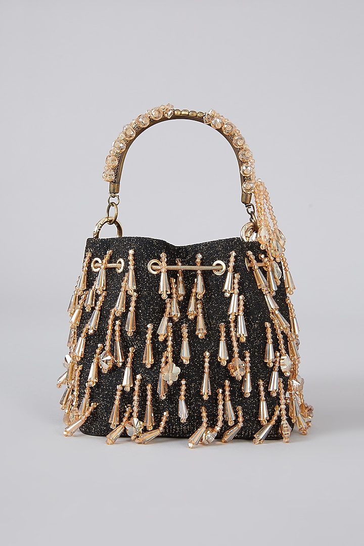 Black Crystal Potli Bag by Bag Head at Pernia's Pop Up Shop