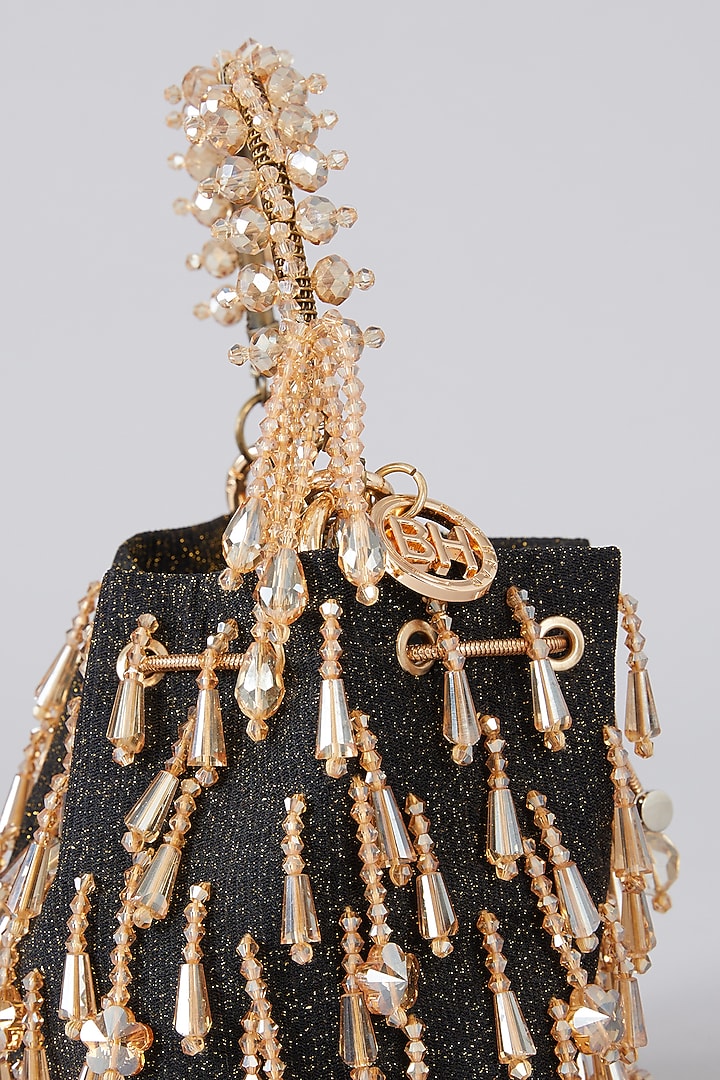 Black Crystal Potli Bag by Bag Head at Pernia's Pop Up Shop