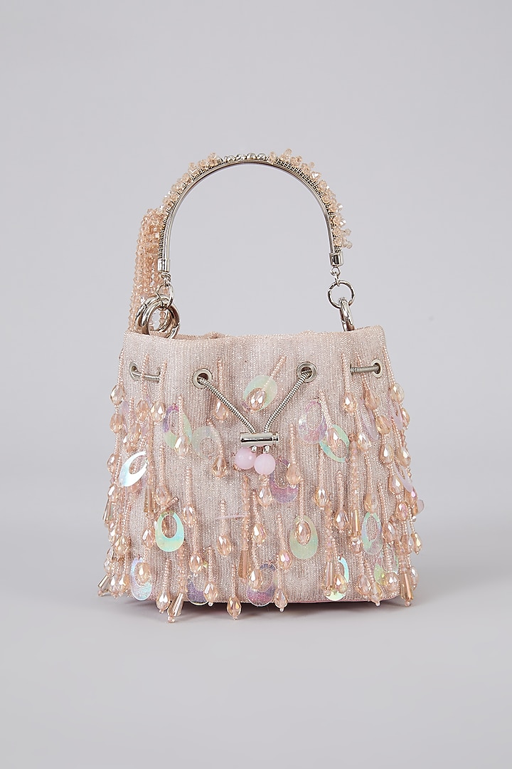 Rose Gold Crystal Potli Bag by Bag Head at Pernia's Pop Up Shop