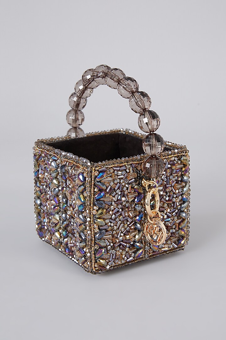 Grey Crystal Handbag by Bag Head at Pernia's Pop Up Shop