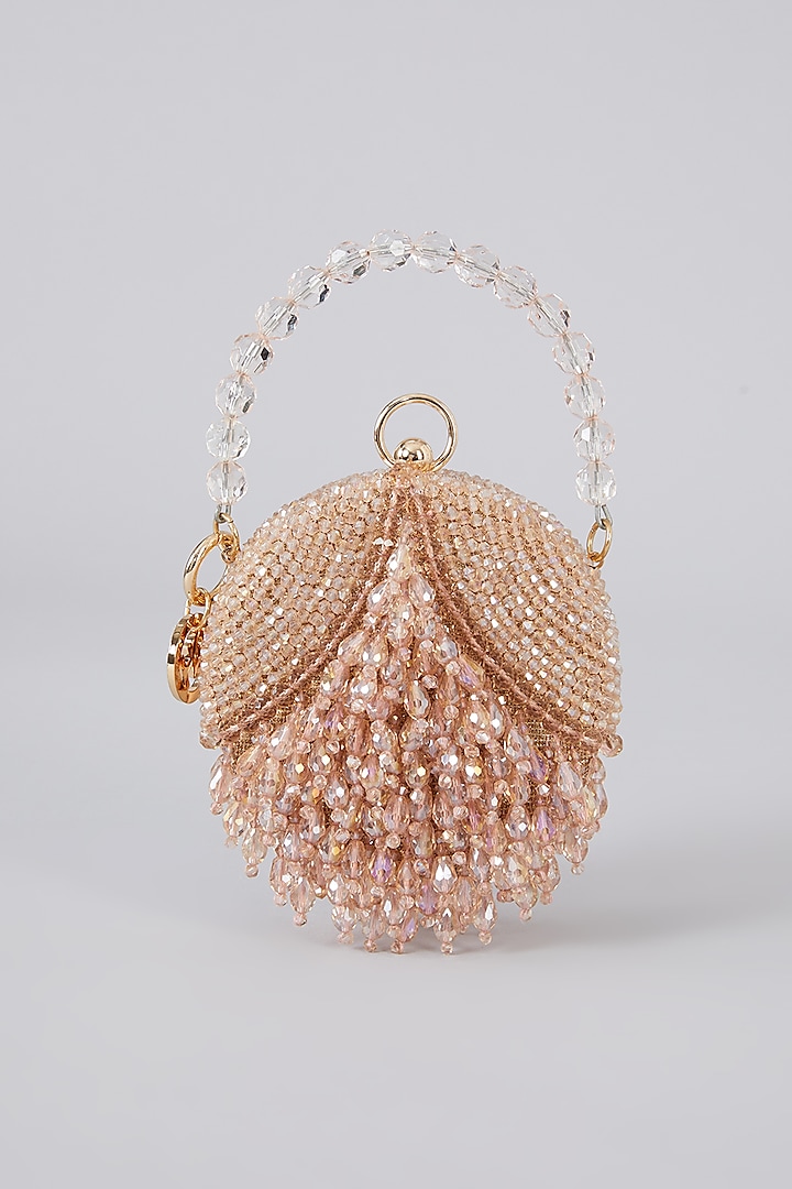 Rose Gold Crystal Handcrafted Ball Bag by Bag Head