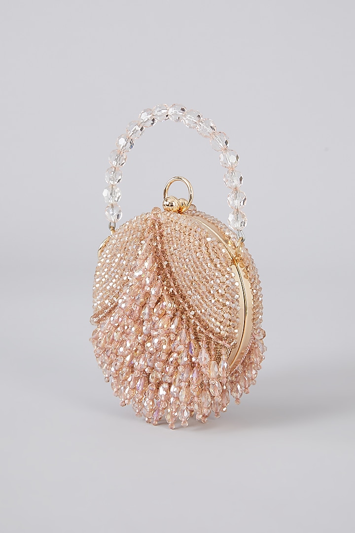 Rose Gold Crystal Handcrafted Ball Bag by Bag Head at Pernia's Pop Up Shop