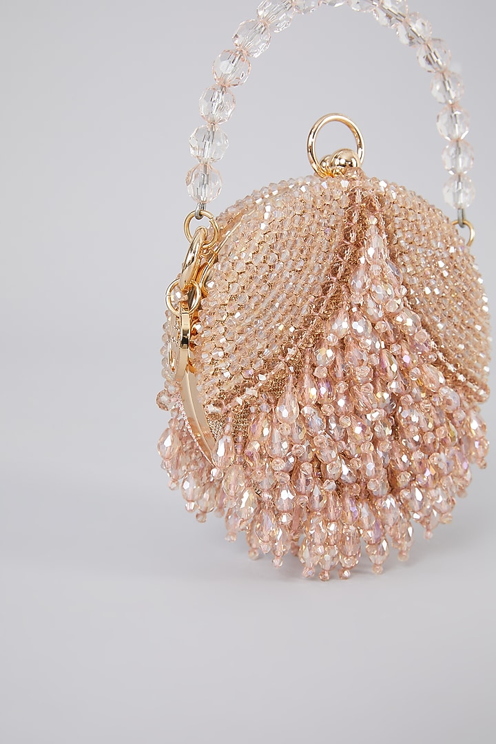 Rose Gold Crystal Handcrafted Ball Bag by Bag Head at Pernia's Pop Up Shop