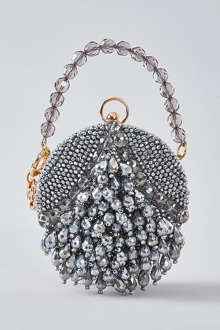 Silver Crystal Clutch by Bag Head