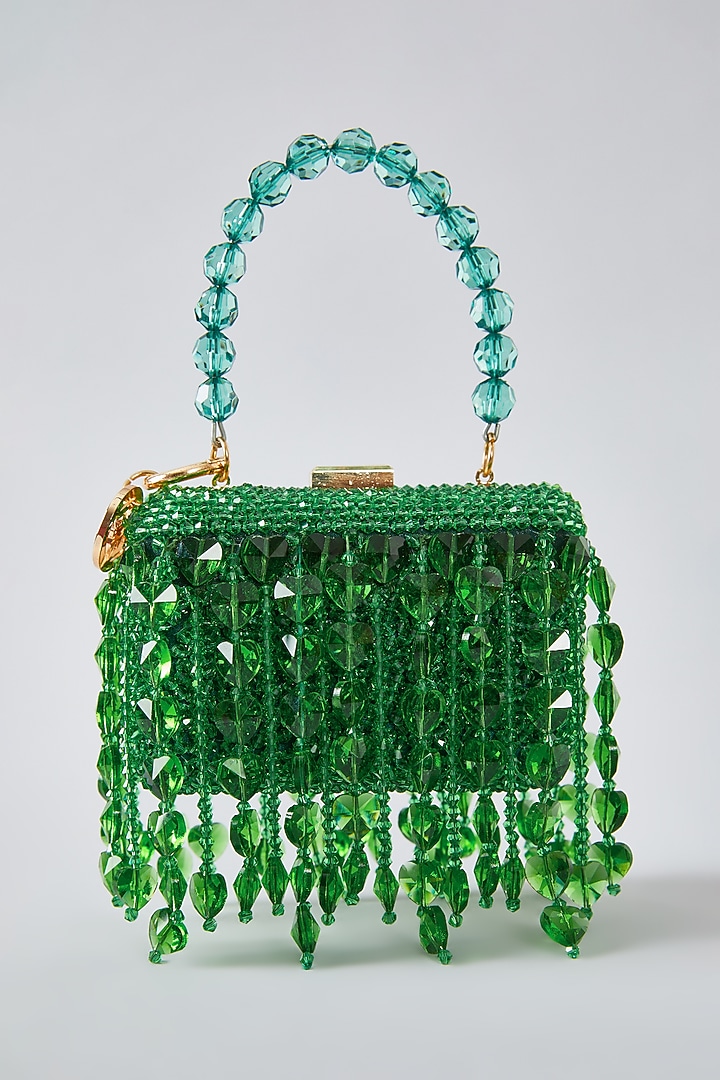 Green Crystal Clutch by Bag Head at Pernia's Pop Up Shop