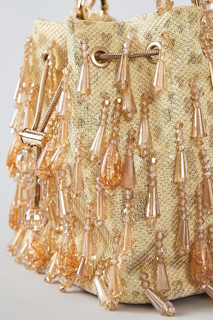 Gold Crystal Potli by Bag Head at Pernia's Pop Up Shop