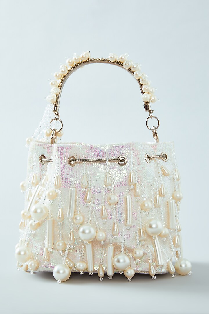 White Pearl Potli by Bag Head at Pernia's Pop Up Shop