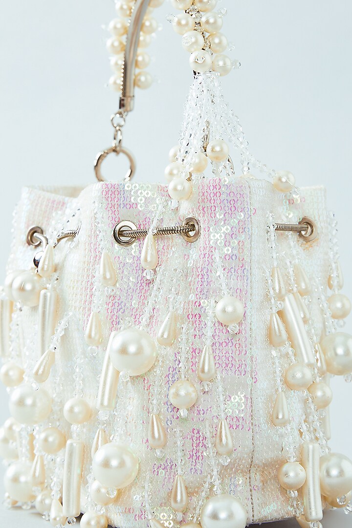 White Pearl Potli by Bag Head at Pernia's Pop Up Shop
