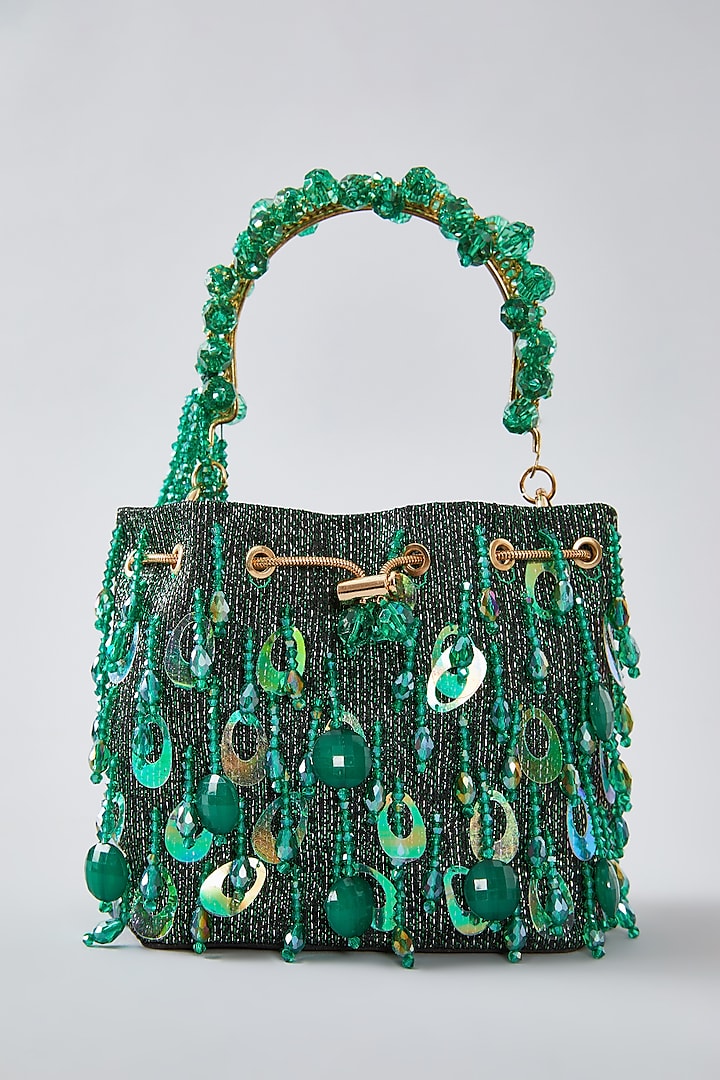 Green Crystal Potli by Bag Head