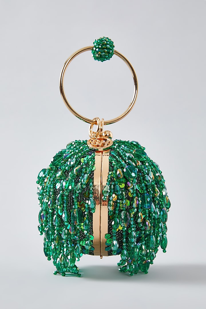 Green Crystal Ball Clutch by Bag Head