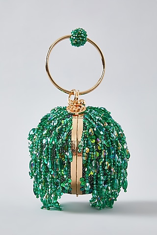 Green Crystal Ball Clutch by Bag Head