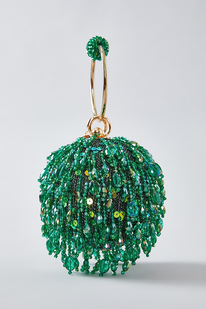 Green Crystal Ball Clutch by Bag Head at Pernia's Pop Up Shop