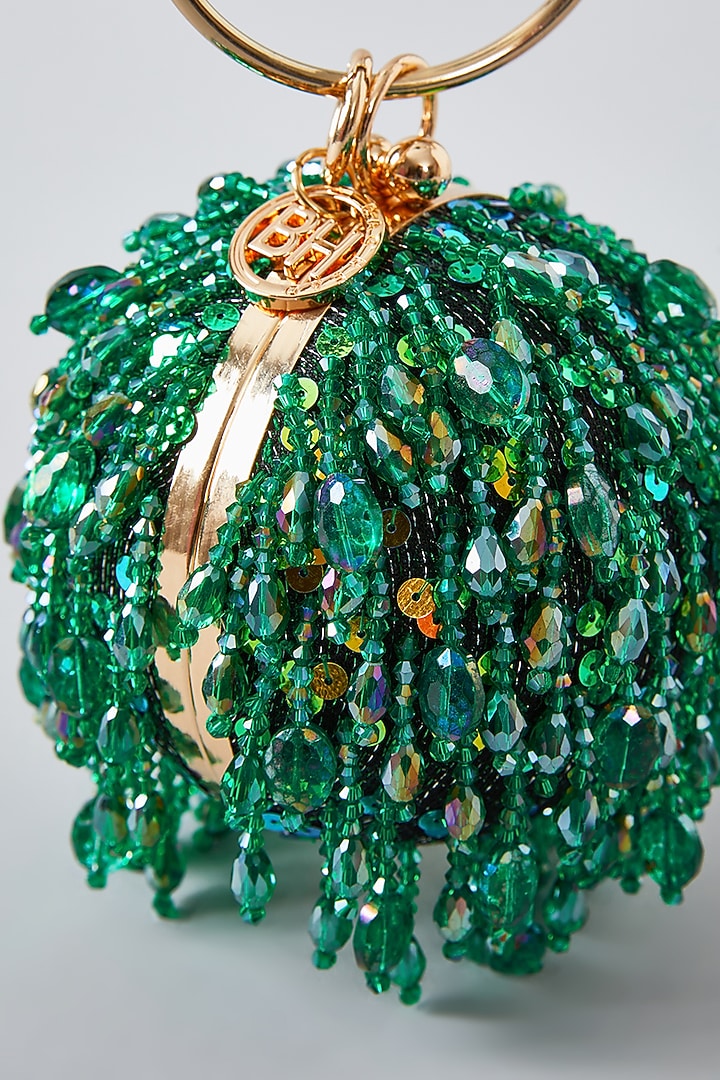 Green Crystal Ball Clutch by Bag Head at Pernia's Pop Up Shop