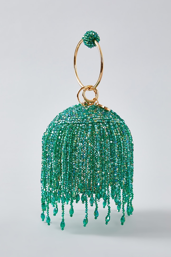 Green Crystal Round Clutch by Bag Head at Pernia's Pop Up Shop