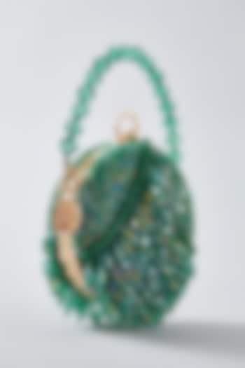 Green Crystal Handcrafted Clutch by Bag Head at Pernia's Pop Up Shop