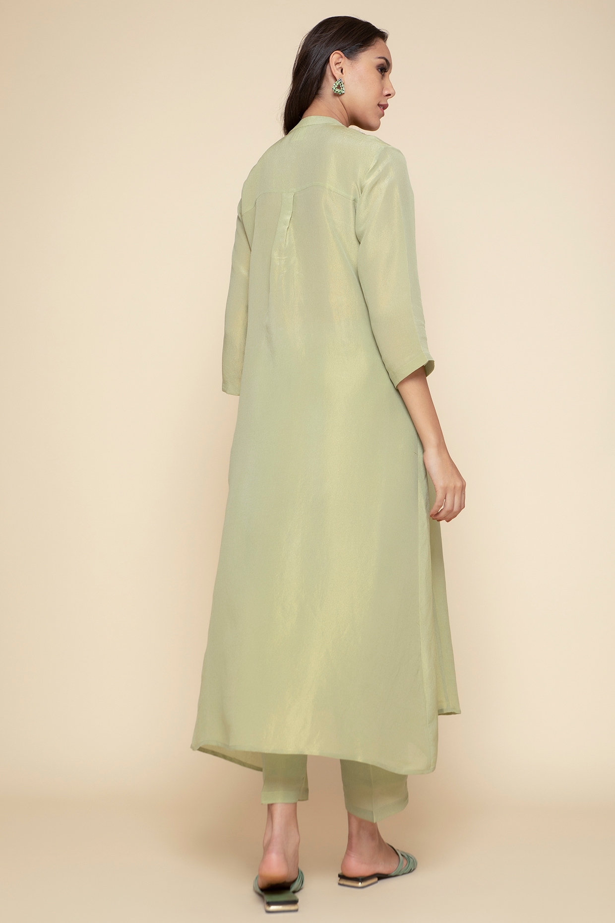 Fabclub Cotton Floral Printed Straight Women Kurta (Light Green)