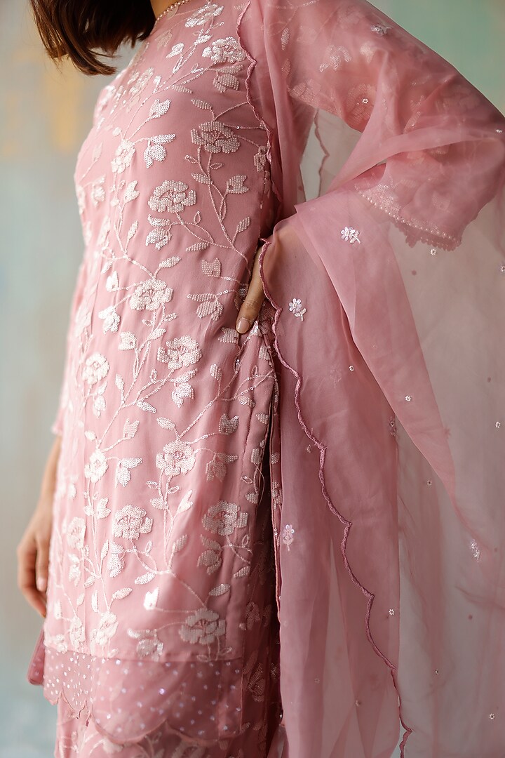 Plum Georgette Wedding Sharara Set by Begum Pret at Pernia's Pop Up Shop