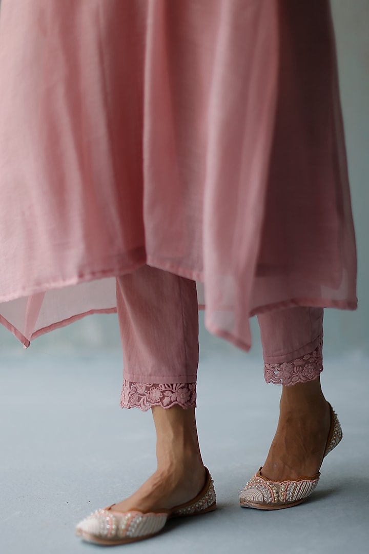 Plum Handloom Chanderi Kurta Set by Begum Pret at Pernia's Pop Up Shop