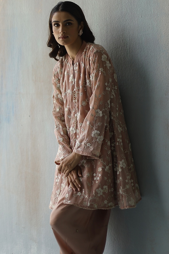 Plum Georgette Dhoti Set by Begum Pret at Pernia's Pop Up Shop