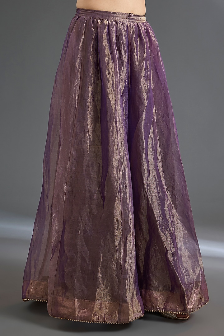 Purple Silk Tissue Wedding Sharara Set by Begum Pret at Pernia's Pop Up Shop