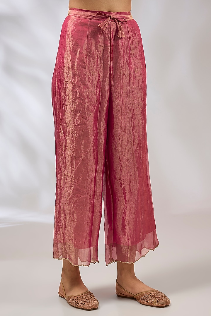 Purple Velvet Zardosi Work A-Line Kurta Set by Begum Pret at Pernia's Pop Up Shop