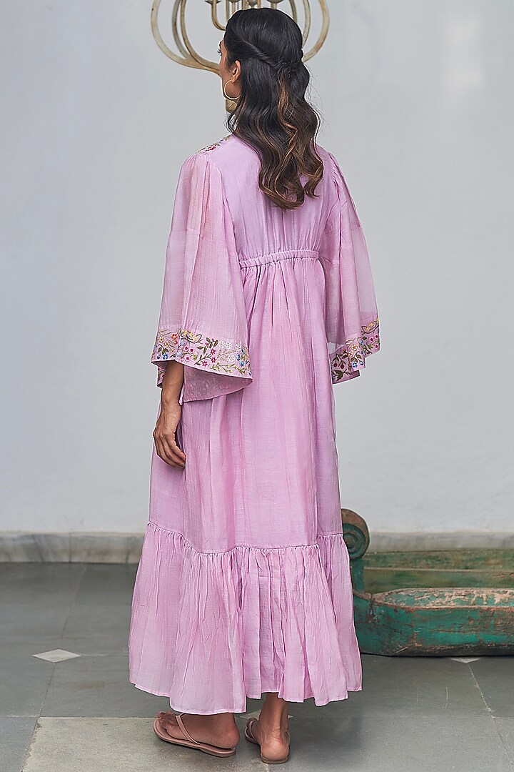 Lilac Embroidered Summer Dress by Begum Pret at Pernia's Pop Up Shop