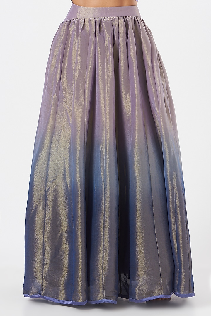 Periwinkle Blue Embroidered Wedding Lehenga Set by Begum Pret at Pernia's Pop Up Shop