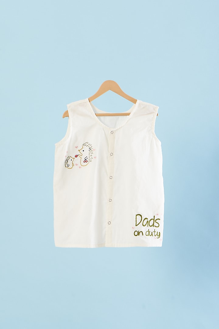 White Organic Cotton Printed Shirts (Set of 3) by Bhaakur at Pernia's Pop Up Shop