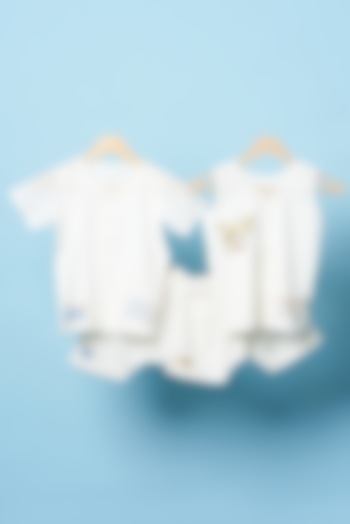 White Organic Cotton Co-Ord Set (Set of 2) by Bhaakur at Pernia's Pop Up Shop