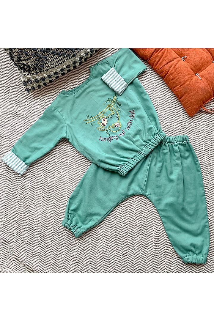 Green Pure Cotton Pant Set by Bhaakur at Pernia's Pop Up Shop