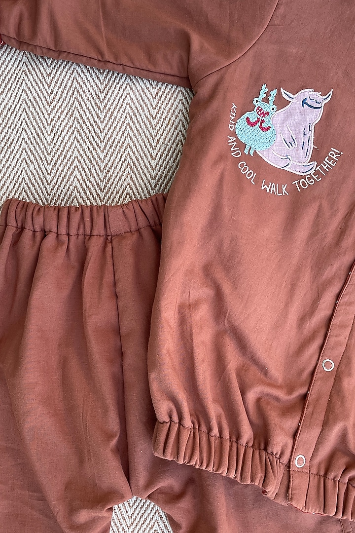 Brown Pure Cotton Pant Set by Bhaakur at Pernia's Pop Up Shop