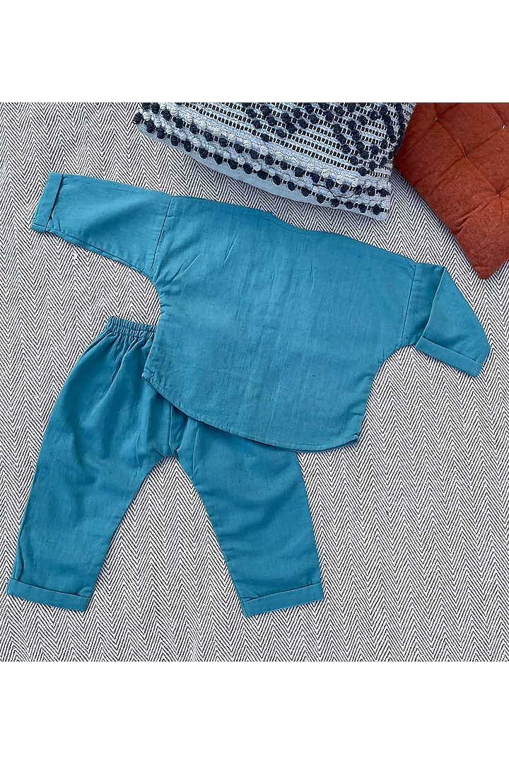 Blue Cotton Flex Pant Set by Bhaakur at Pernia's Pop Up Shop