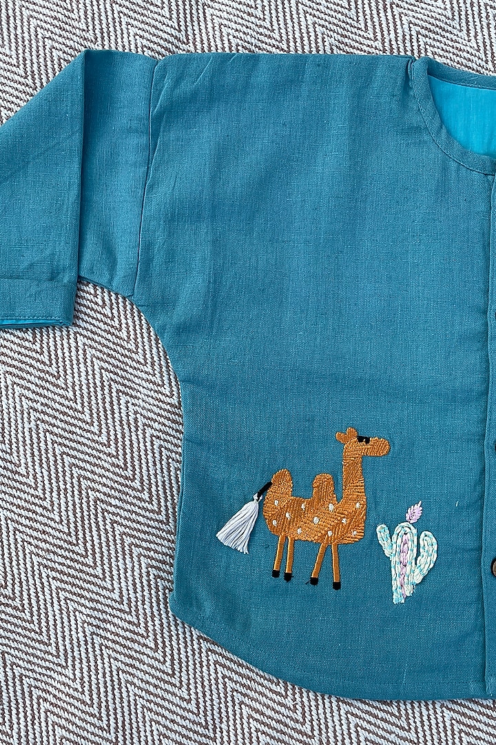 Blue Cotton Flex Pant Set by Bhaakur at Pernia's Pop Up Shop